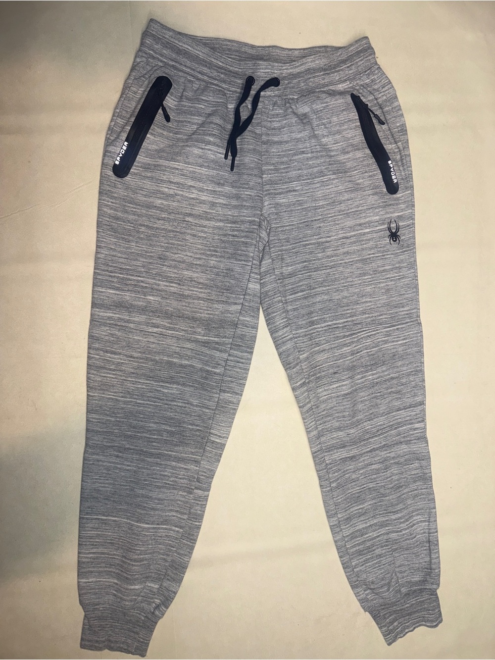 Spyder Men's Gray Heather Jogger Sweatpants with Black Trim